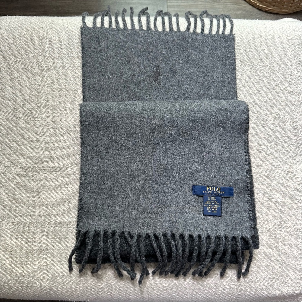 Polo Ralph REVERSIBLE WOOL-BLEND SCARF - Picture 6 of 9